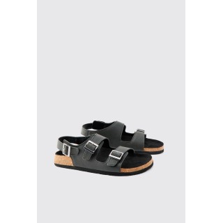 Sandalen mit doppelter Schnalle - Schwarz - 41, Schwarz