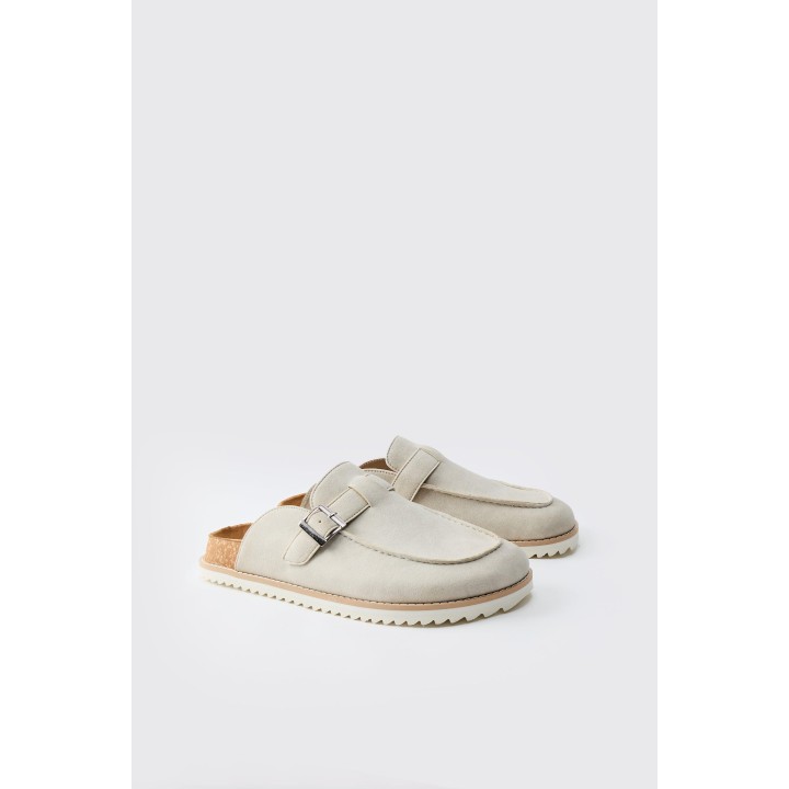 Mules mit Schnalle - Grau - 41, Grau