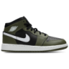 Jordan Aj1 Mid Unisex Schuhe - Schwarz - Größe: 37.5 - Leder - Foot Locker