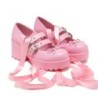 KOI - Rockabilly High Heel - Miyako Lace Up Ballet Shoes - EU36 bis EU41 - für Damen - Größe EU36 - pink