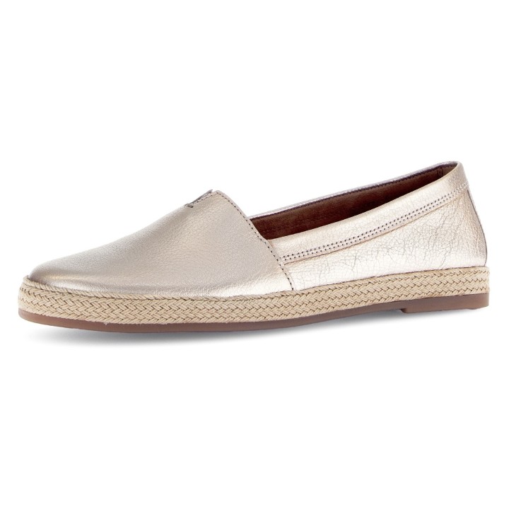 Gabor Slipper, Schlupfschuh, Bequemschuh, Flats mit jutebezogenem Plateau