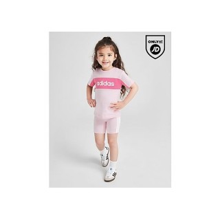 adidas Girls' Linear T-Shirt/Shorts Set Infant - Pink, Pink