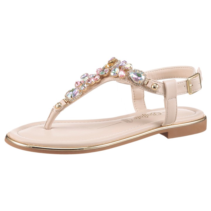 Buffalo Zehentrenner "KIRA ICE", Riemchensandale, Sommerschuh, Urlaubsandale, Memory Foam Innensohle