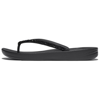 Fitflop Zehentrenner "iQUSHION MULTI-CRYSTAL", Sandale, Flats, Pool Slides mit Schmucksteinen verziert