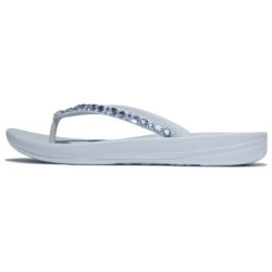 Fitflop Zehentrenner "iQUSHION MULTI-CRYSTAL", Sandale, Flats, Pool Slides mit Schmucksteinen verziert