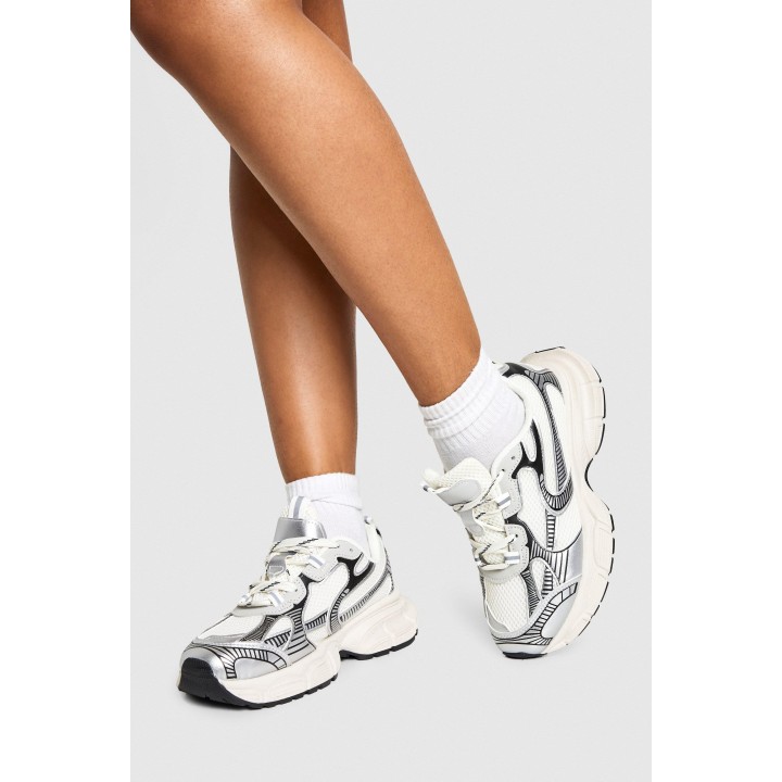 Klobige, Sportliche Sneaker - Silver - 37, Silver