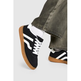 Gestreifte Sneaker Mit Gummi-Sohle - Black - 37, Black