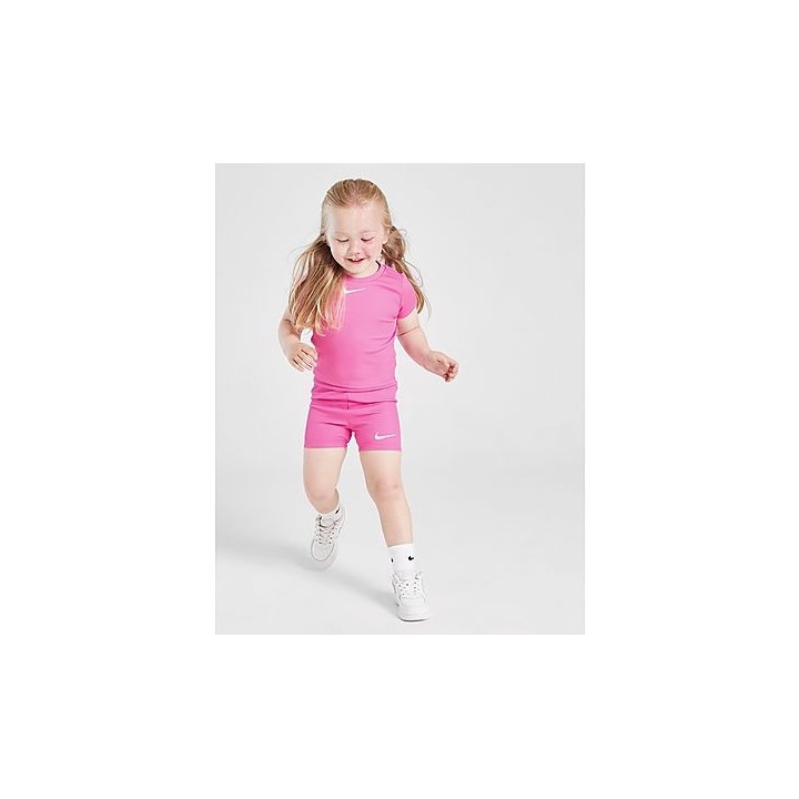 Nike Girls' Ribbed Crew T-Shirt/Shorts Set Infant - Pink, Pink