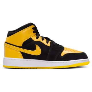 Jordan Aj1 Mid Unisex Schuhe - Schwarz - Größe: 35.5 - Netz/Synthetik - Foot Locker