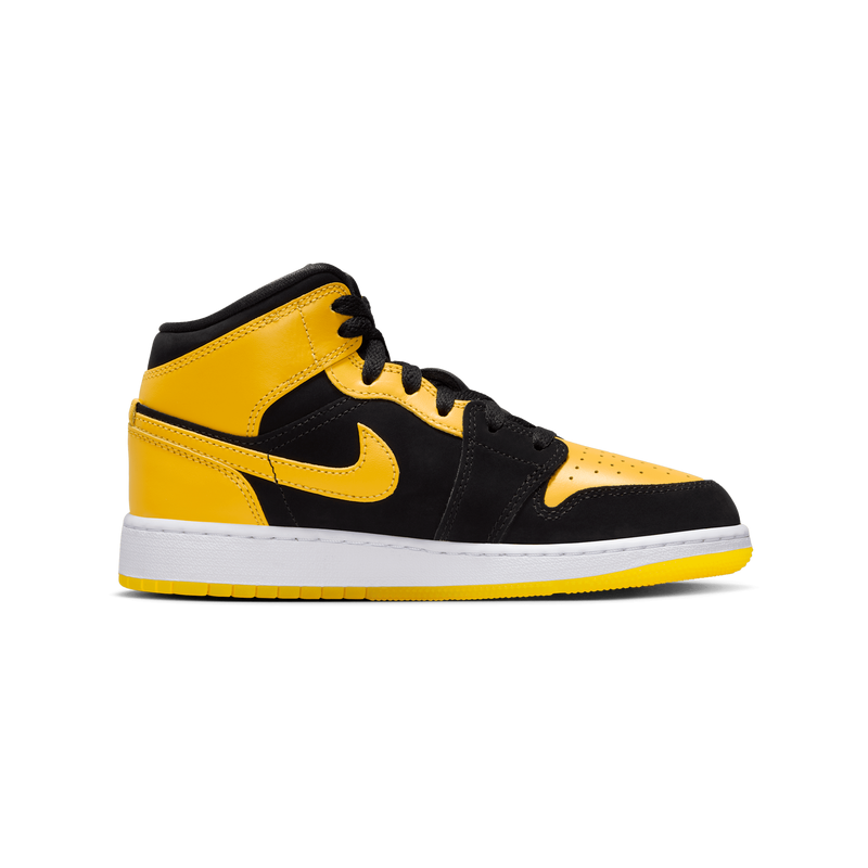 Jordan Aj1 Mid Unisex Schuhe - Schwarz - Größe: 35.5 - Netz/Synthetik - Foot Locker
