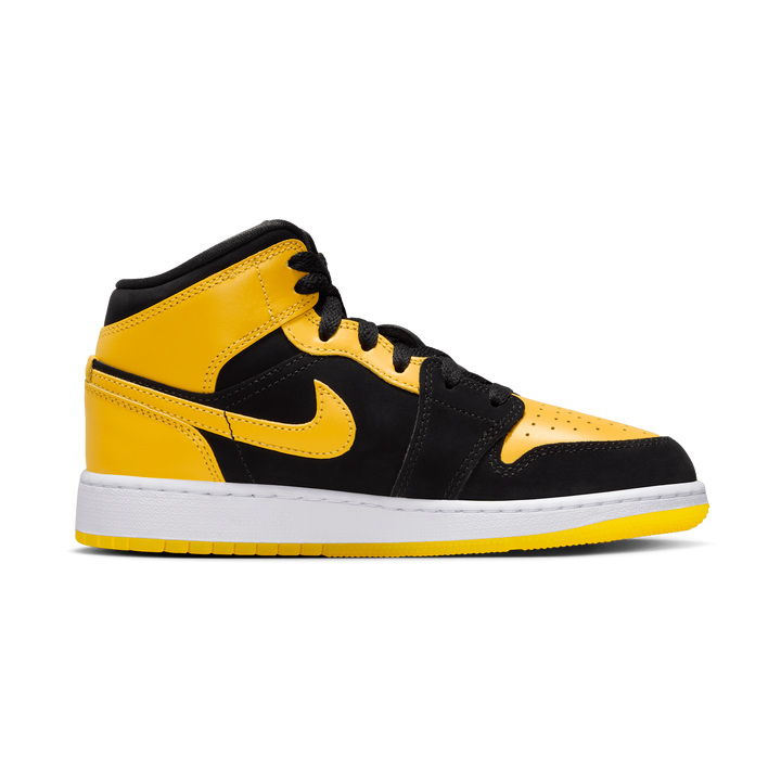 Jordan Aj1 Mid Unisex Schuhe - Schwarz - Größe: 35.5 - Netz/Synthetik - Foot Locker