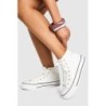 Geschnürte High-Top Platform-Sneaker - White - 38, White