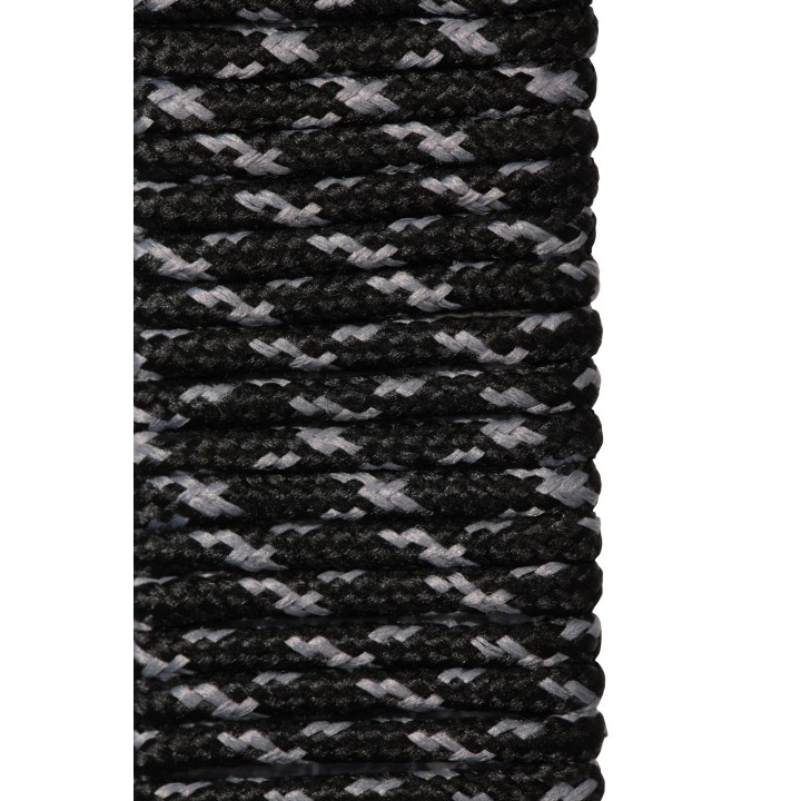 Runde, texturierte Stiefelschnürsenkel - 150 cm - Schwarz