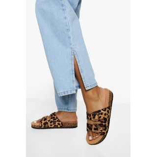 Slides Mit Doppelten Schnallen - Leopard - 36, Leopard