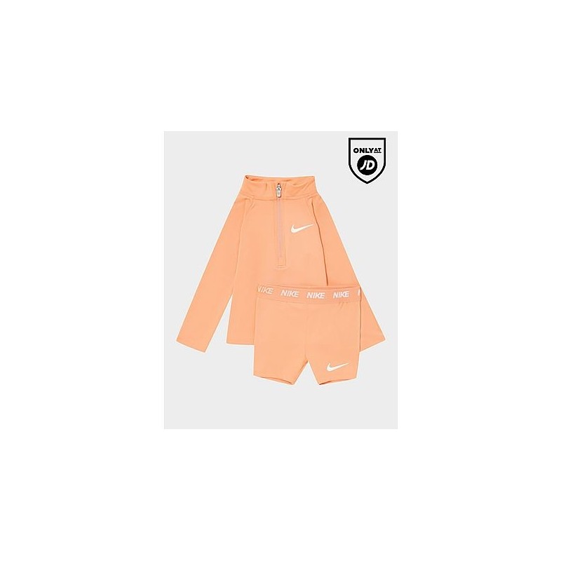Nike Girls' Pacer 1/4 Zip/Radlerhose Set Babys - Orange, Orange