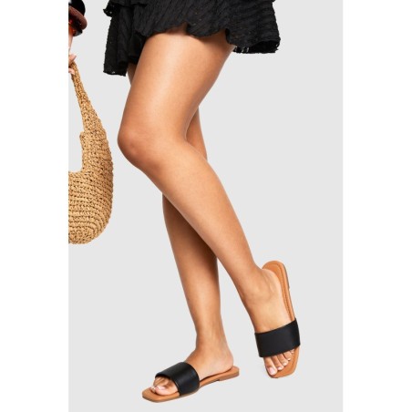Breite Passform Mule-Sandalen - Black - 38, Black