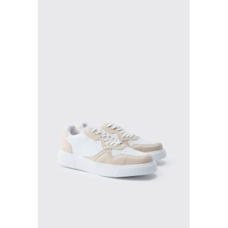 Klobige Sneaker mit Mesh-Einsatz - Ecru - 41, Ecru