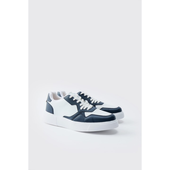 Klobige Sneaker mit Mesh-Einsatz - Blau - 41, Blau