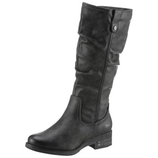 Mustang Shoes Winterstiefel, Langschaftstiefel, Blockabsatz, mit Raffungen am slouchy Schaft