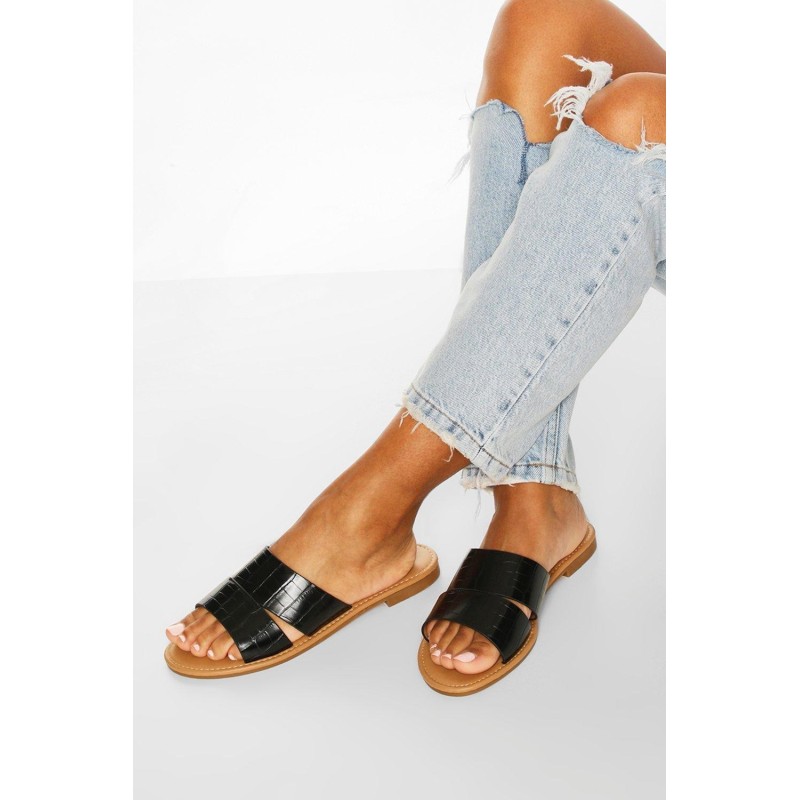 Kroko Slides - Schwarz - 38, Schwarz