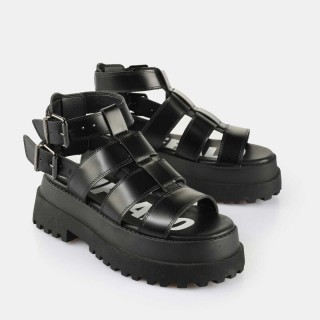 Buffalo Sandale - PLUTO GLD - EU36 bis EU41 - für Damen - Größe EU36 - schwarz