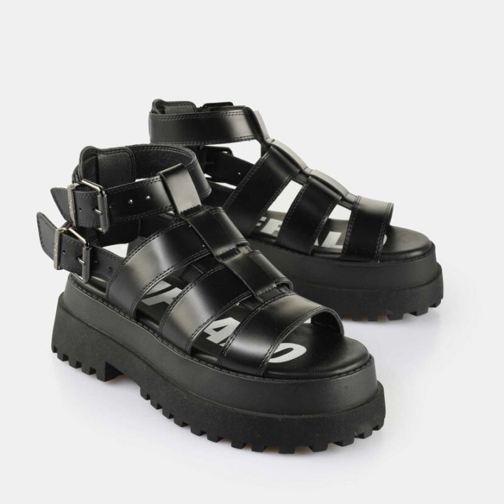 Buffalo Sandale - PLUTO GLD - EU36 bis EU41 - für Damen - Größe EU36 - schwarz