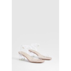 Breite Passform Durchsichtige Heels Mit Blockabsatz - Nude - 38, Nude