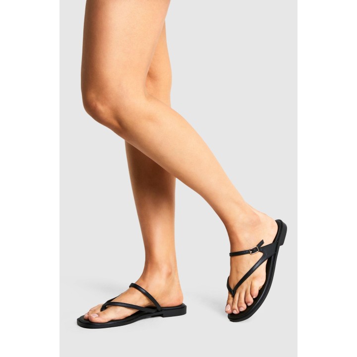 Breite Passform Sandalen Mit Doppelten Riemchen - Black - 37, Black