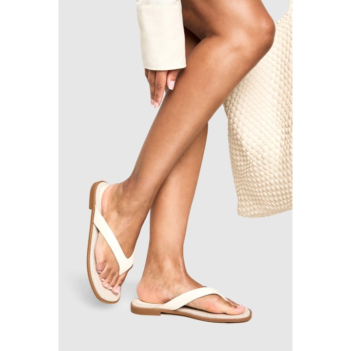 Breite Passform Flip-Flops Mit Klobigen Riemchen - Cream - 37, Cream