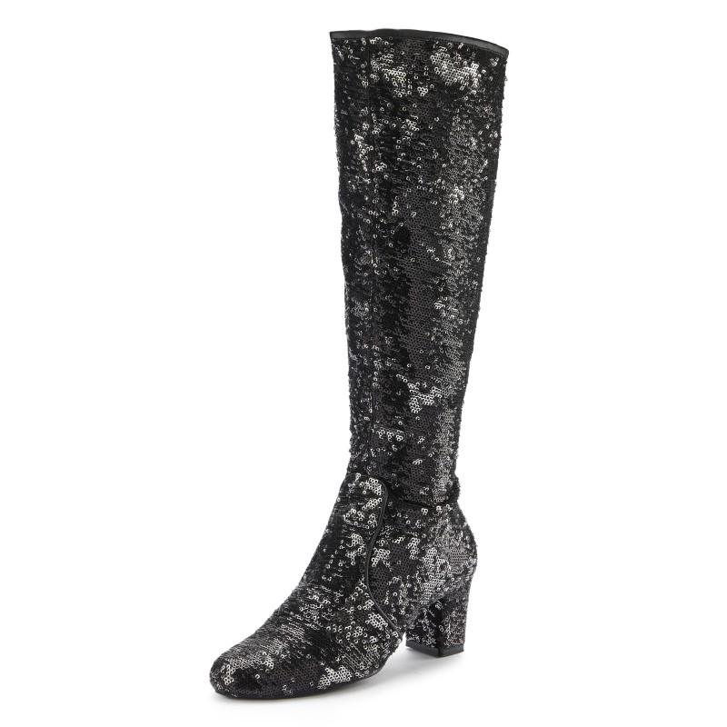LASCANA Belle Affaire Stiefel "Paillettenverzierter Langschaftstiefel,", Langer Stiefel, Stiefelette, Blockabsatz