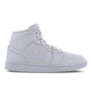 Jordan 1 Mid Damen Schuhe - Weiß - Größe: 36.5 - Leder, Synthetik - Foot Locker