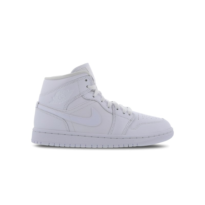 Jordan 1 Mid Damen Schuhe - Weiß - Größe: 36.5 - Leder, Synthetik - Foot Locker