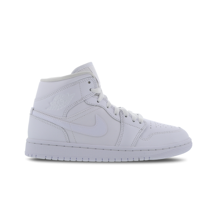 Jordan 1 Mid Damen Schuhe - Weiß - Größe: 36.5 - Leder, Synthetik - Foot Locker