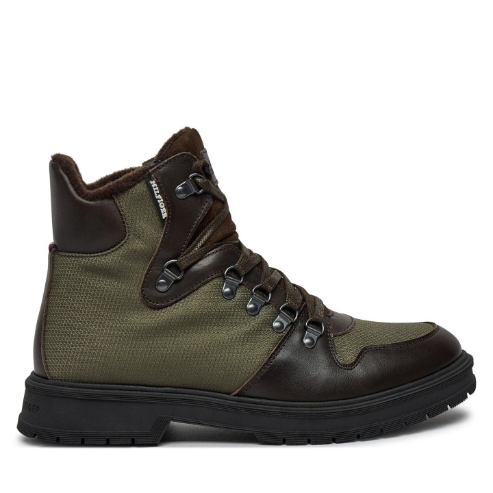 Schnürschuhe Tommy Hilfiger Hilfiger Warm Cordura Mix Boot FM0FM05180 Grün