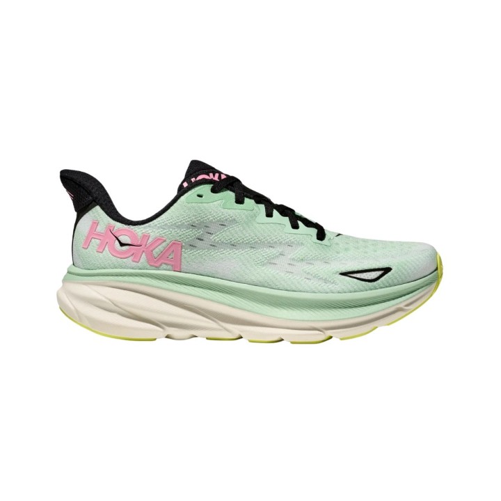Hoka Clifton 9 Schuhe Grün Rosa SS25 Damen, Größe EU 38 2/3