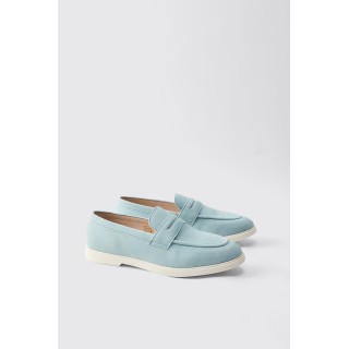 Loafer aus Wildlederimitat - Blau - 41, Blau