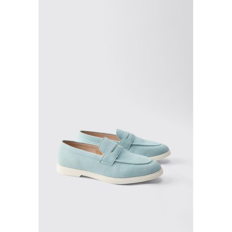 Loafer aus Wildlederimitat - Blau - 41, Blau