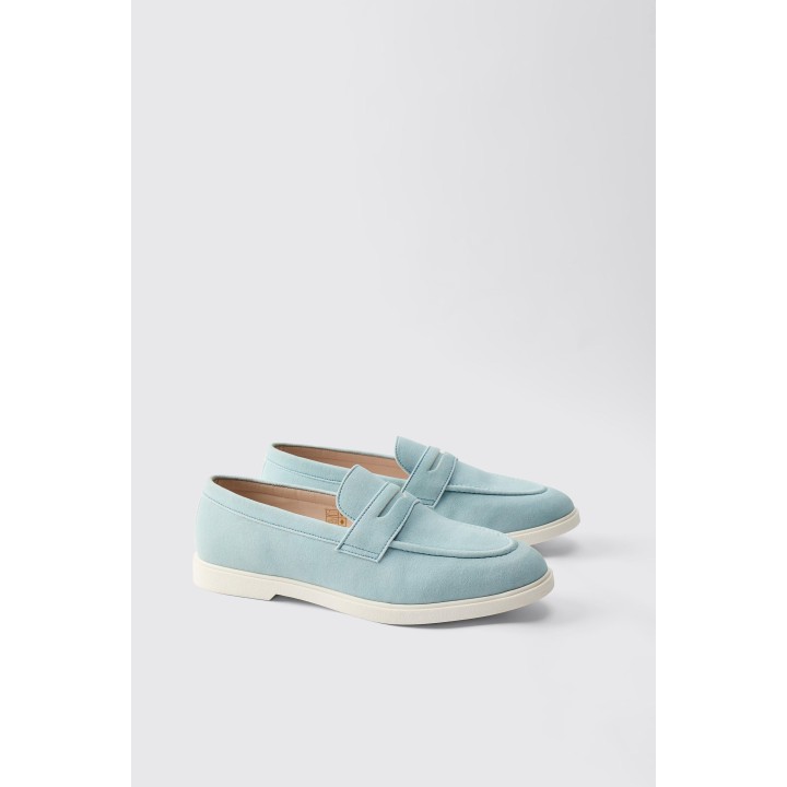 Loafer aus Wildlederimitat - Blau - 41, Blau