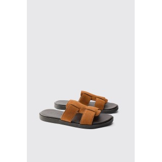 Kunstleder-Sandalen - Beige - 41, Beige