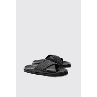 Kunstleder-Sandalen - Schwarz - 41, Schwarz