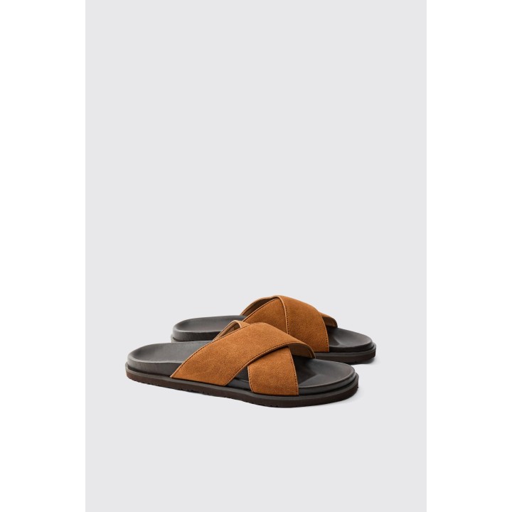 Kunstleder-Sandalen - Beige - 41, Beige