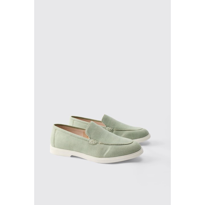 Loafer aus Wildlederimitat - Grün - 41, Grün