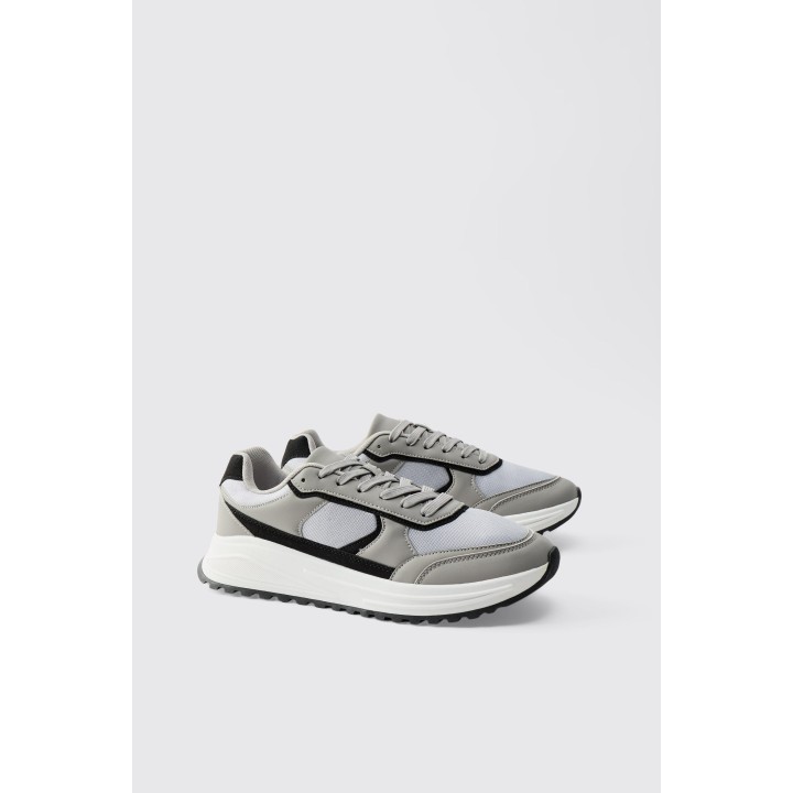 Klobige Mesh-Sneaker - Grau - 40, Grau