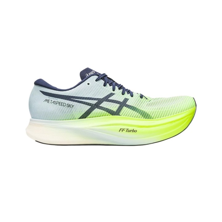 Schuhe Asics Metaspeed Sky+ Grün und Hellblau, Größe 40 - EUR