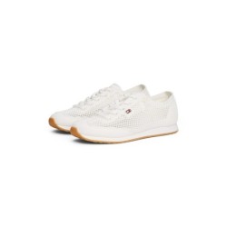 Tommy Hilfiger Sneaker "TH OPEN MESH LOW PROFILE RUNNER", Freizeitschuh, Halbschuh, Schnürschuh mit seitlicher Logoflagge