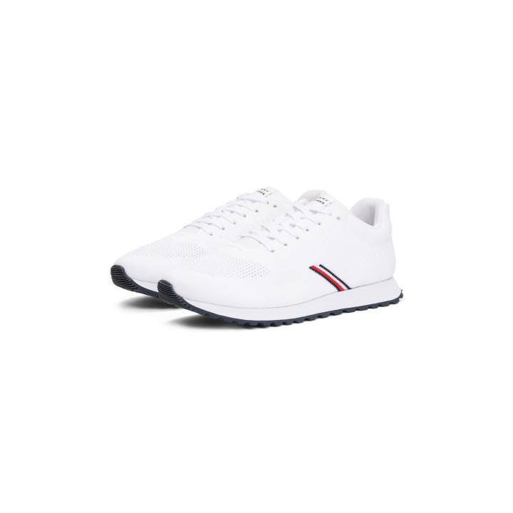 Tommy Hilfiger Sneaker "NEW RUNNER EVA CORPO KNIT", Freizeitschuh, Halbschuh, Schnürschuh mit Streifen in Tommy Farben