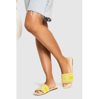 Ibiza Perlen-Slides - Yellow - 38, Yellow