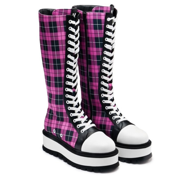 KOI - Gothic Schnürstiefel - Salvius Safety Pin Military Lace Up Boots - EU36 bis EU41 - für Damen - Größe EU36 - schwarz/pin