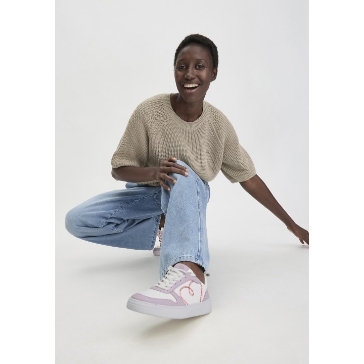 hessnatur Damen Sneaker Heart aus chromfrei gegerbtem Glatt-Leder - rosa - Größe 36