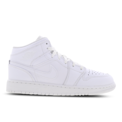 Jordan 1 Mid Unisex Schuhe - Weiß - Größe: 36 - Textil, Leder - Foot Locker